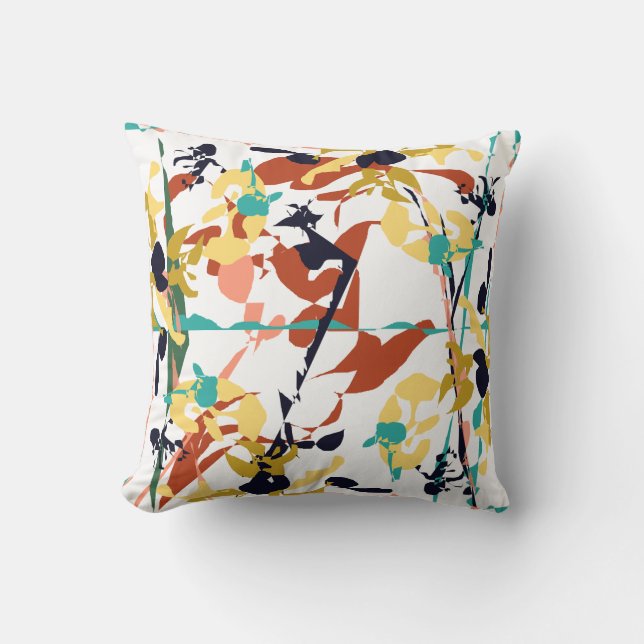 Broken Flowers Abstract Cushion (Front)