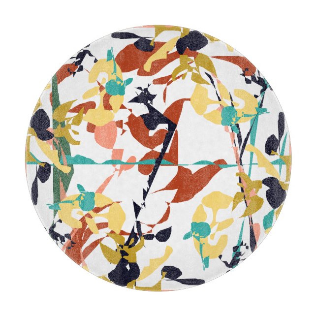 Broken Flowers Abstract Cutting Board (Front)