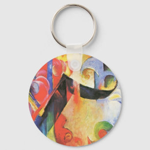 Broken Forms by Franz Marc, Vintage Abstract Art Key Ring