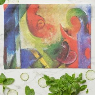 Broken Forms by Franz Marc, Vintage Abstract Art Tea Towel