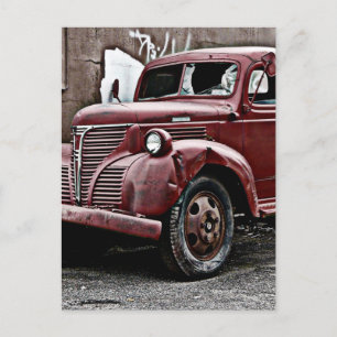Broken Front Window Truck in Back Alley Postcard