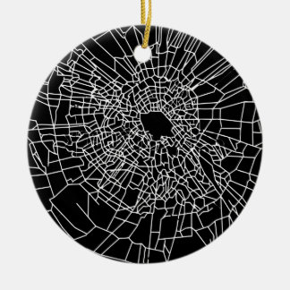 Broken glass black ceramic ornament