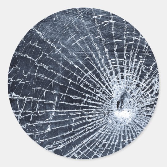 Broken Glass Classic Round Sticker