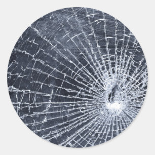 Broken Glass Classic Round Sticker