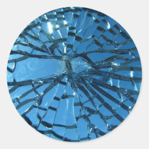 Broken Glass Design Classic Round Sticker