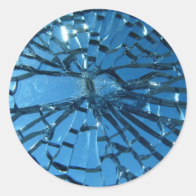 Broken Glass Design Classic Round Sticker (Front)