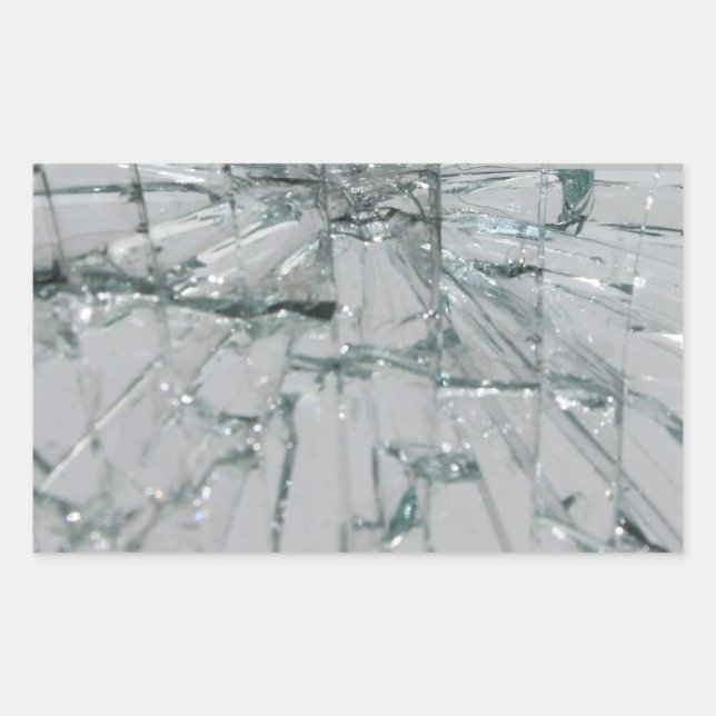 Broken Glass-Look Rectangular Sticker (Front)