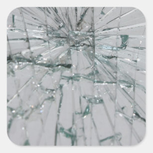 Broken Glass-Look Square Sticker