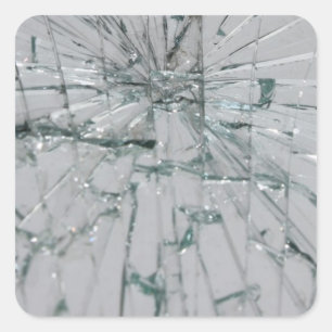 Broken Glass-Look Square Sticker