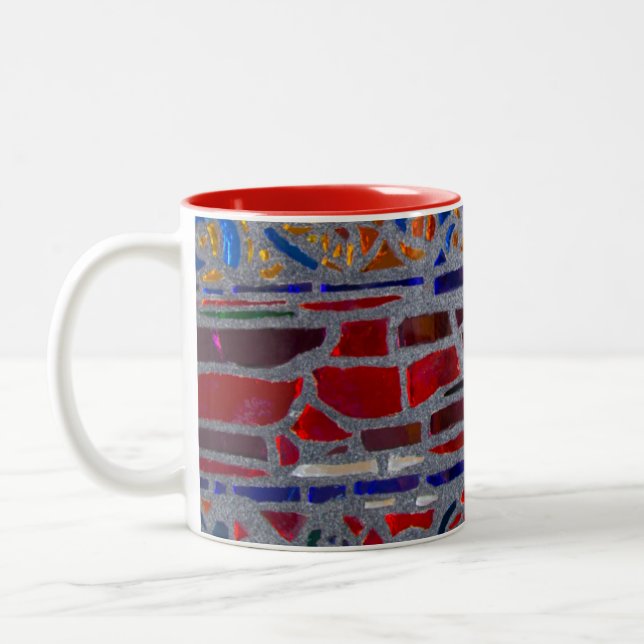 Broken Glass Mosaic Two-Tone Coffee Mug (Left)