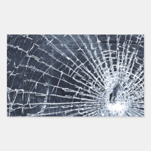 Broken Glass Rectangular Sticker
