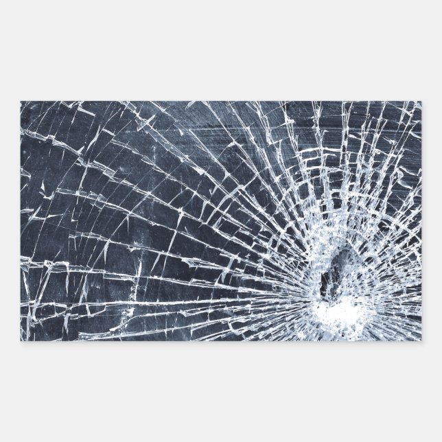 Broken Glass Rectangular Sticker (Front)