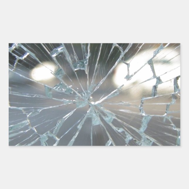 Broken Glass Rectangular Sticker (Front)