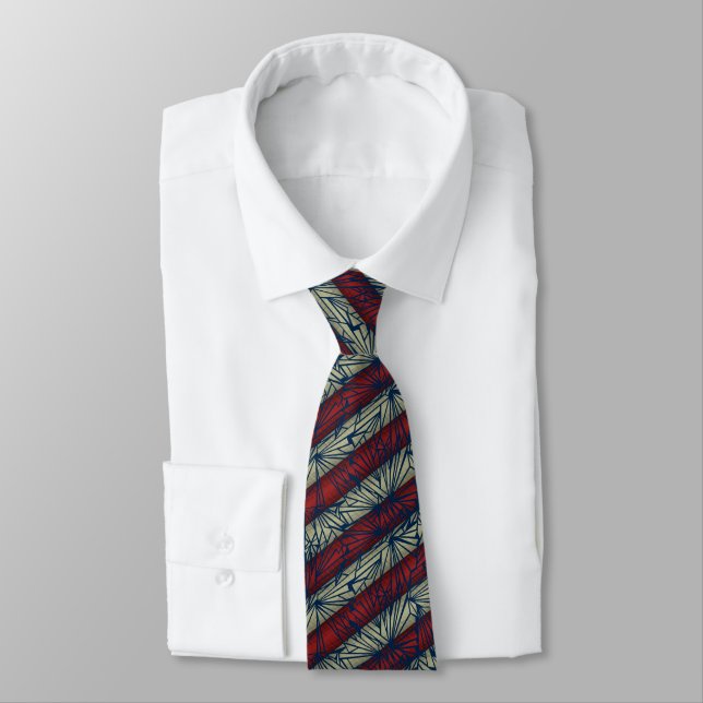 Broken Glass Stripe Vintage Two-sided Tie (Tied)