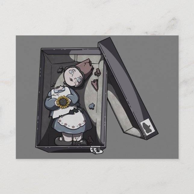 Broken Gnome Holiday Postcard (Front)