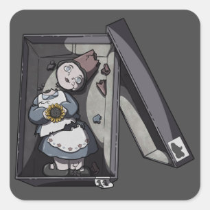 Broken Gnome Square Sticker