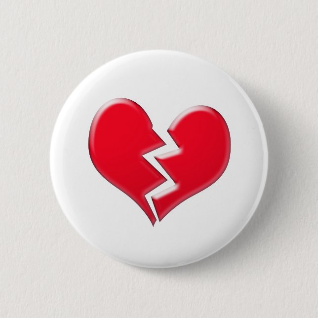 Broken heart 6 cm round badge (Front)