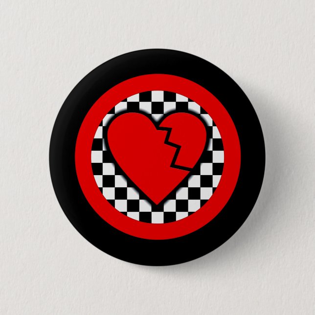 Broken Heart 6 Cm Round Badge (Front)