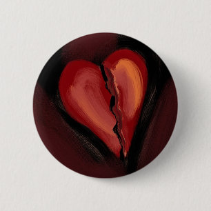 Broken Heart 6 Cm Round Badge