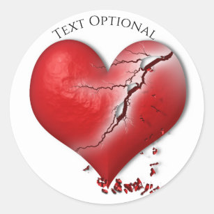 Broken Heart Anti Valentine's Day  Classic Round Sticker