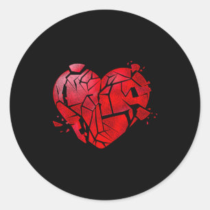 Broken Heart Anti Valentines Day  Classic Round Sticker