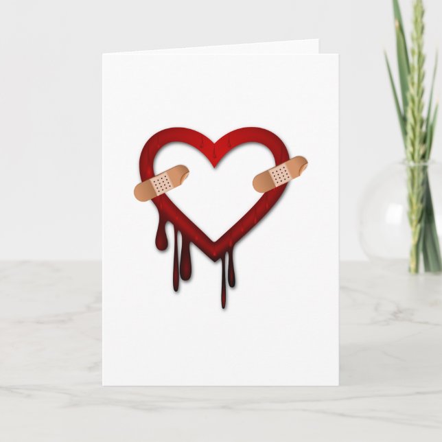 broken heart anti valentines day holiday card (Front)