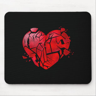 Broken Heart Anti Valentines Day Mouse Pad