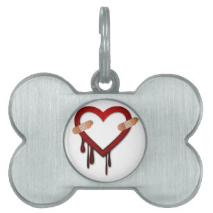 broken heart anti valentines day pet ID tag