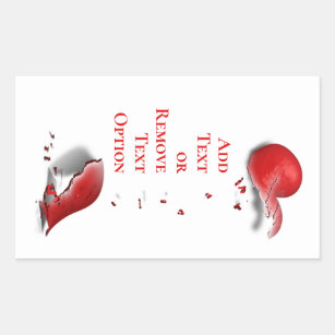 Broken Heart Anti Valentine's Day  Rectangular Sticker