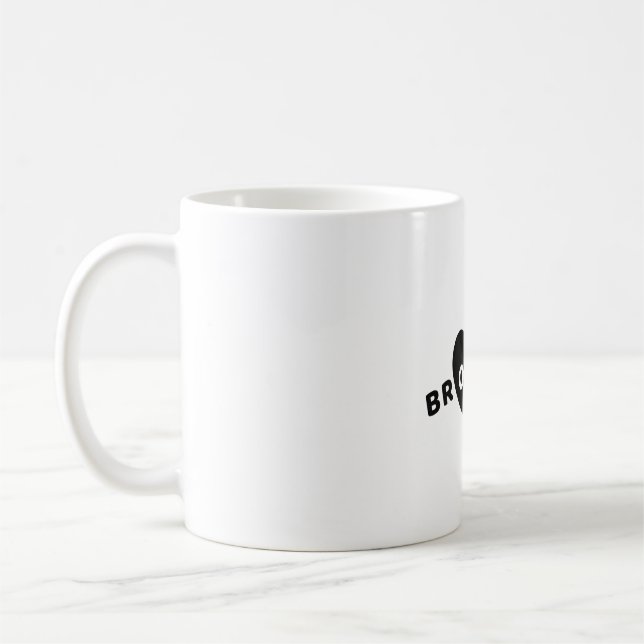 Broken Heart Black Doodle Coffee Mug (Left)