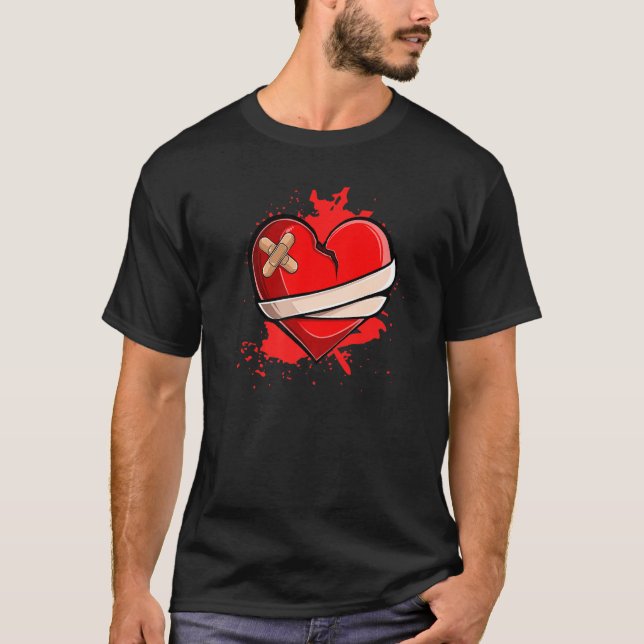 Broken Heart Breakup Divorce Ex Couple T-Shirt (Front)