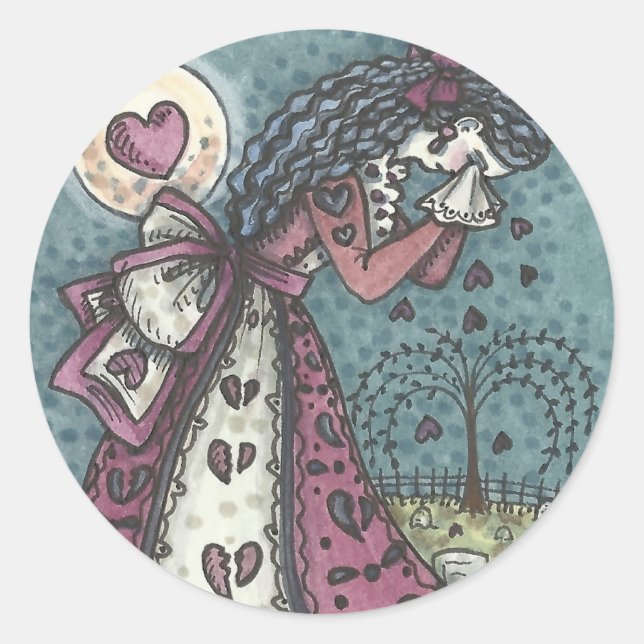 BROKEN HEART CEMETERY STICKERS Round SHEET (Front)