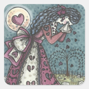 BROKEN HEART CEMETERY STICKERS Square SHEET
