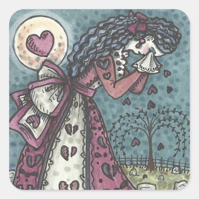 BROKEN HEART CEMETERY STICKERS Square SHEET (Front)