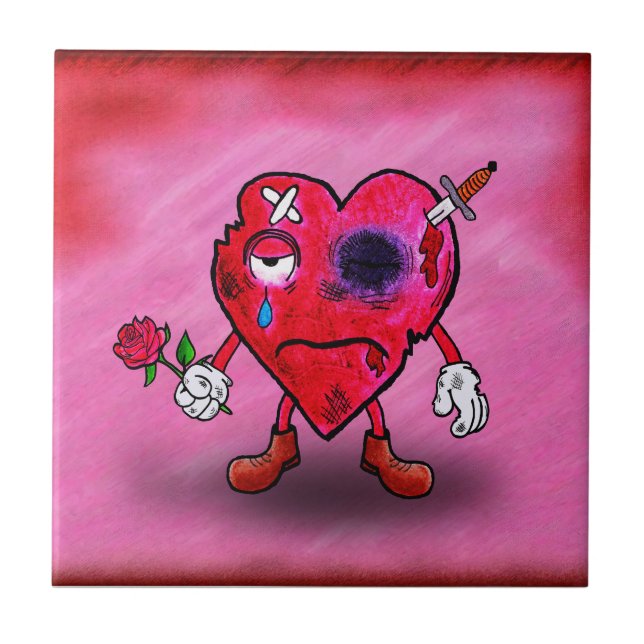 Broken heart ceramic tile (Front)