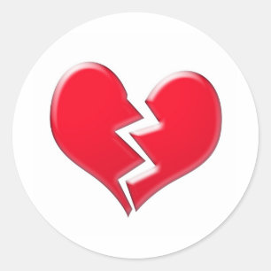 Broken heart classic round sticker