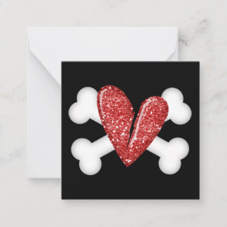 Broken Heart & Crossbones Card