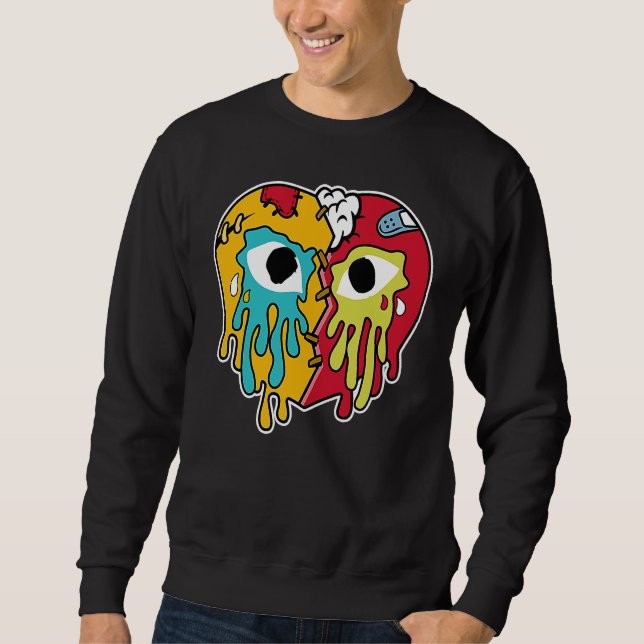 Broken Heart Crying Drip SB Dunk FroSkate Matching Sweatshirt (Front)