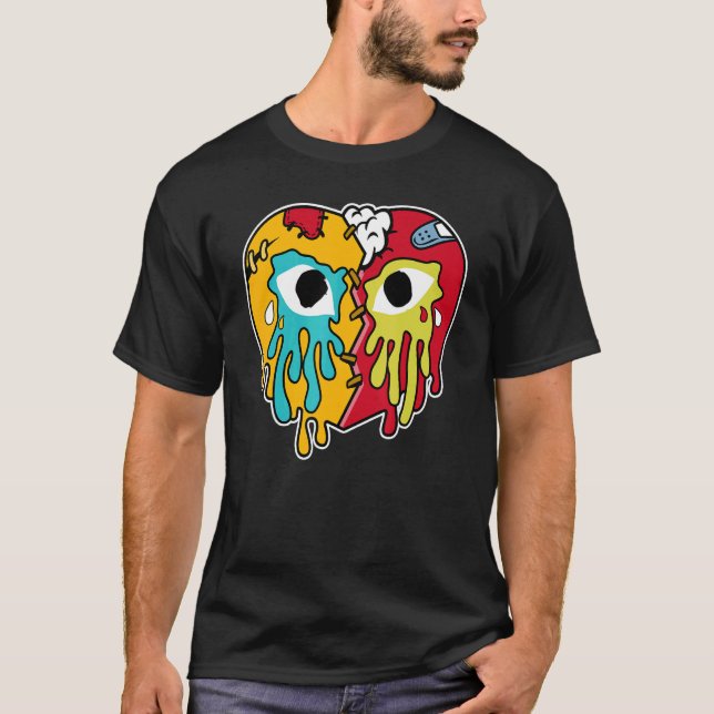 Broken Heart Crying Drip SB Dunk FroSkate Matching T-Shirt (Front)