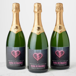 Broken Heart Divorce Party Sparkling Wine Label