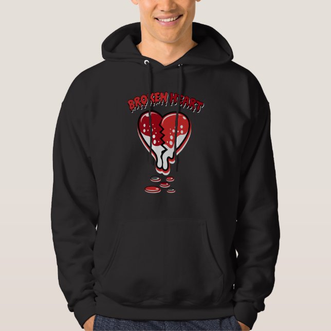 Broken Heart Dripping Chile Red 9s Matching Hoodie (Front)