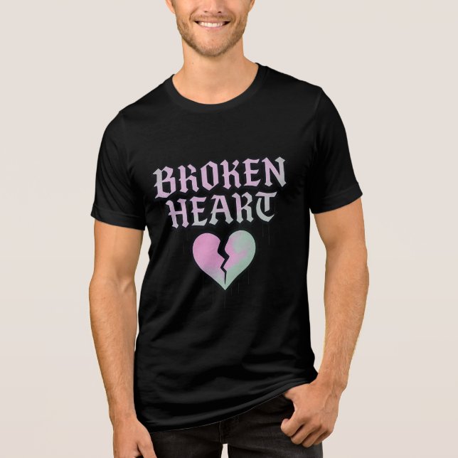 BROKEN HEART – Gothic Graffiti Art Tri-Blend Shirt (Front)
