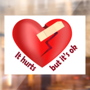 Broken heart healed with patch and life quote