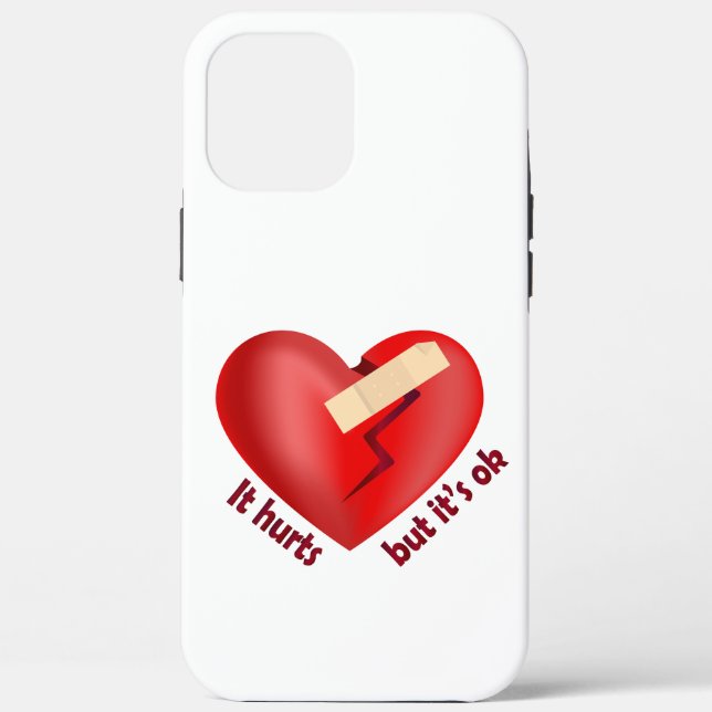 Broken heart healed with patch and life quote Case-Mate iPhone case (Back)