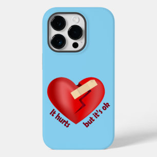 Broken heart healed with patch and life quote Case-Mate iPhone 14 pro case