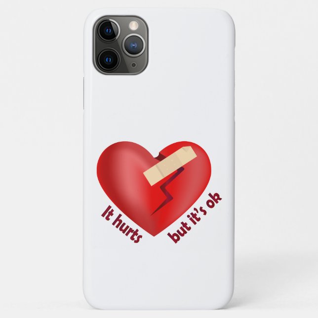 Broken heart healed with patch and life quote Case-Mate iPhone case (Back)