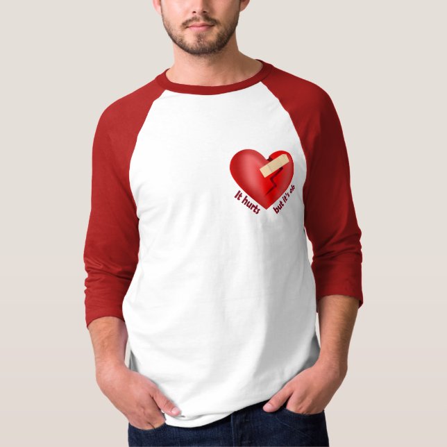Broken heart healed with patch and life quote T-Shirt (Front)