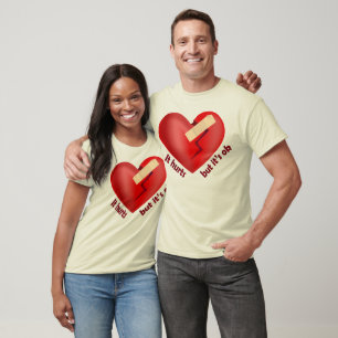 Broken heart healed with patch and life quote T-Shirt