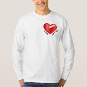 Broken heart healed with patch and life quote T-Shirt