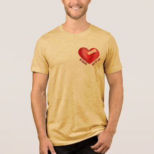 Broken heart healed with patch and life quote Tri-Blend shirt